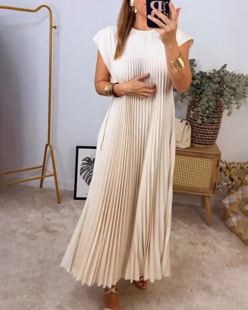 Women's Pleated Maxi Dress Flowy Cocktail