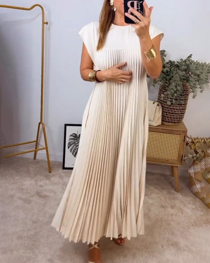 Women's Pleated Maxi Dress Flowy Cocktail