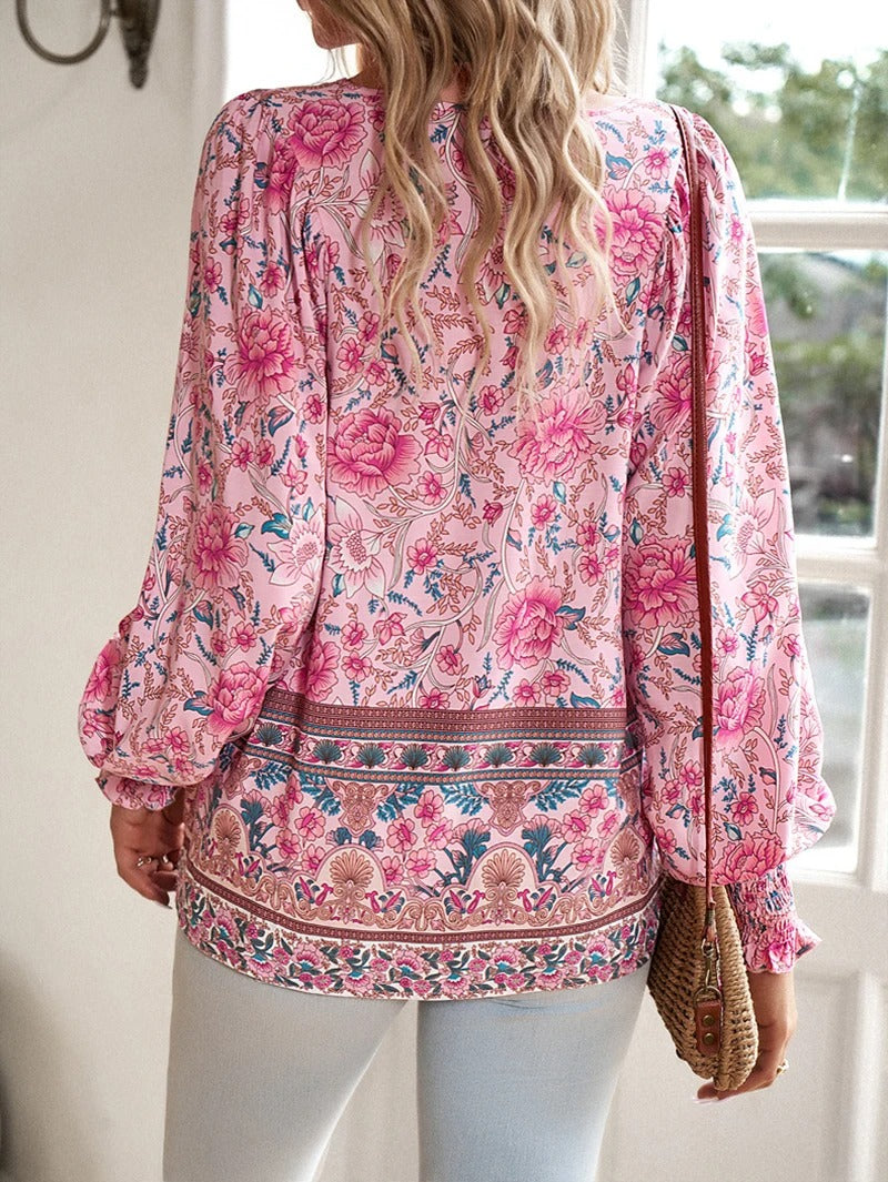 Hailey | Women Summer Floral V Neck Blouse