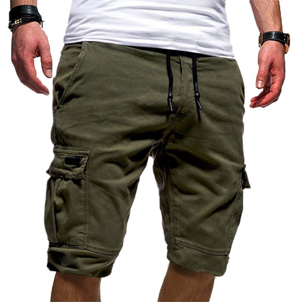 Men's Cargo Drawstring Shorts Knee Length - Fashinoza
