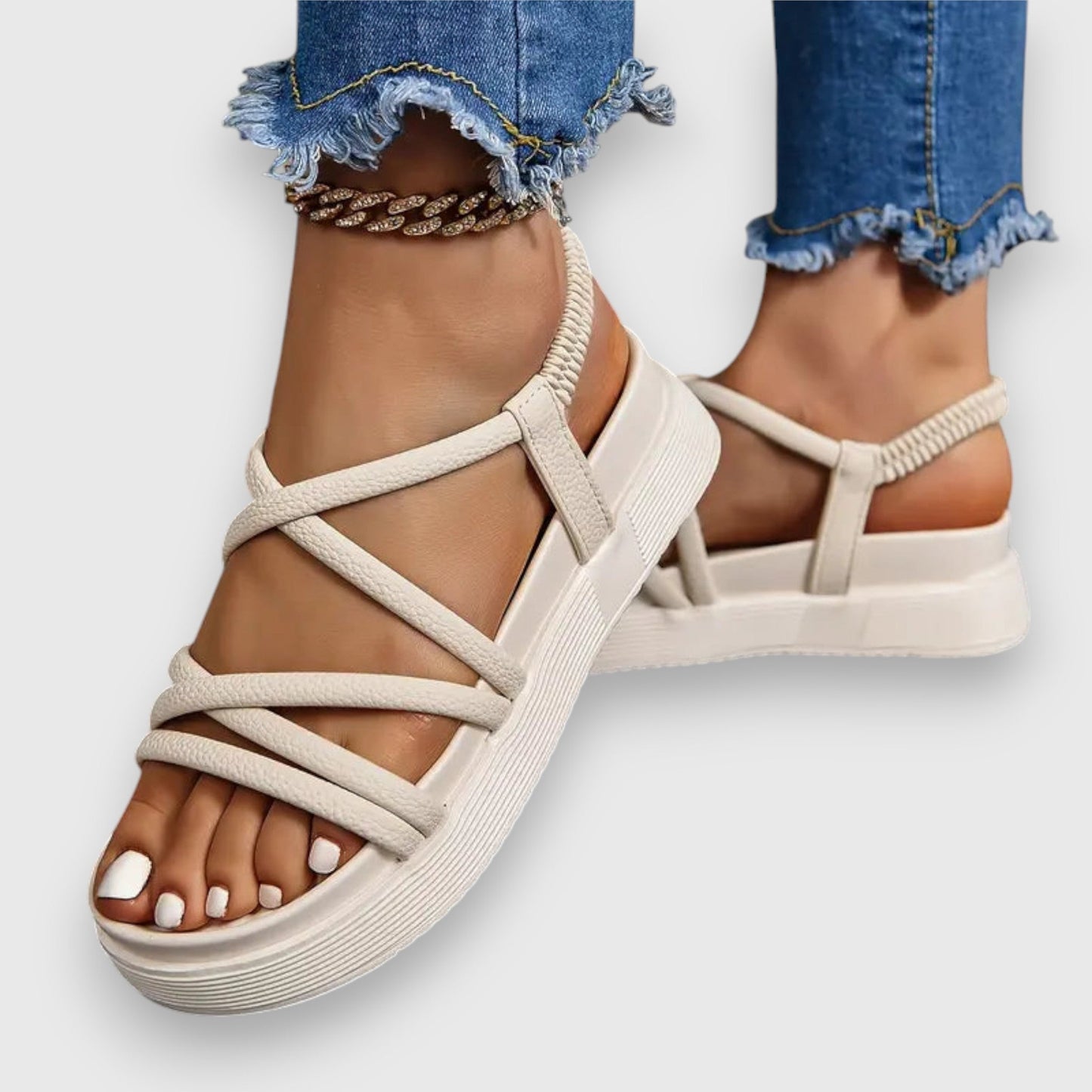 Women's Sandals Leather Rosalind Brown - Fashinoza