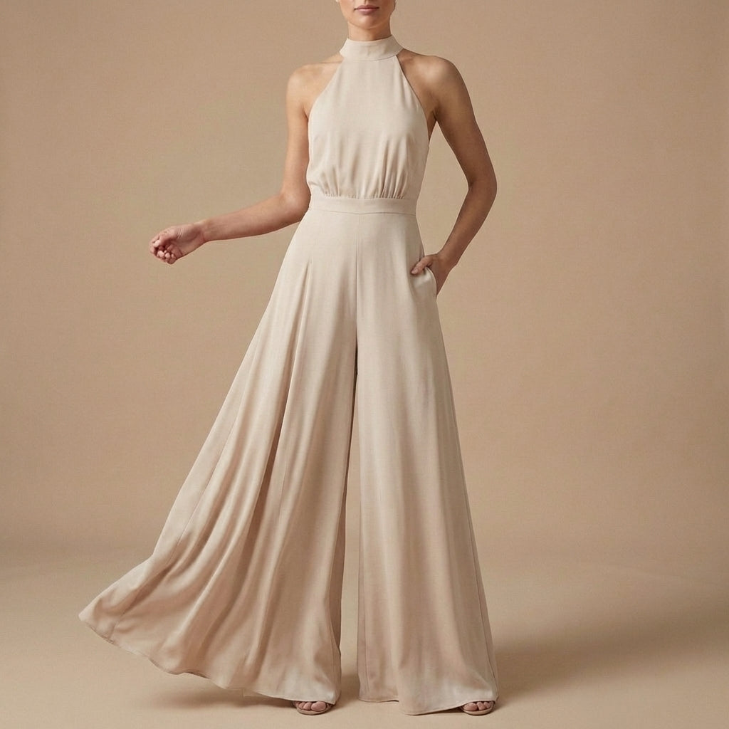 Women's Halter Neck Jumpsuit Wide Leg
