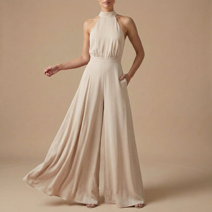 Women's Halter Neck Jumpsuit Wide Leg
