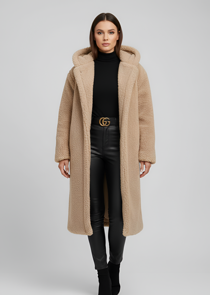 Women's Faux Fur Hooded Winter Coat - 
Fashinoza