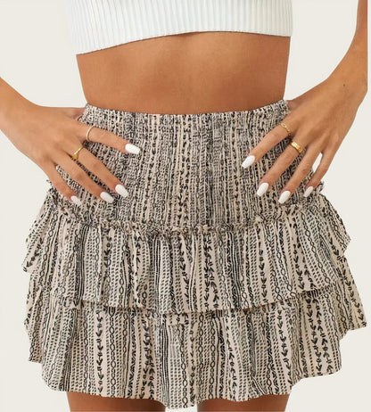 Ava | Women Summer Printed Ruffle Mini Skirt