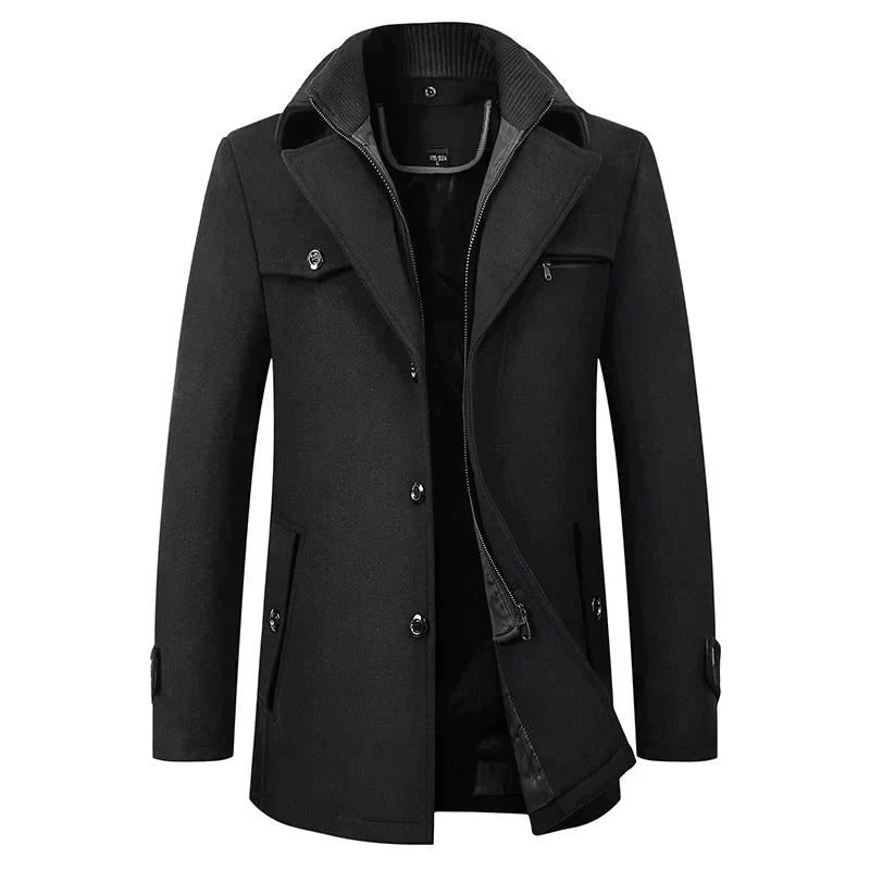 Men's Pea Coat Mid-Length Wool - Vonnera