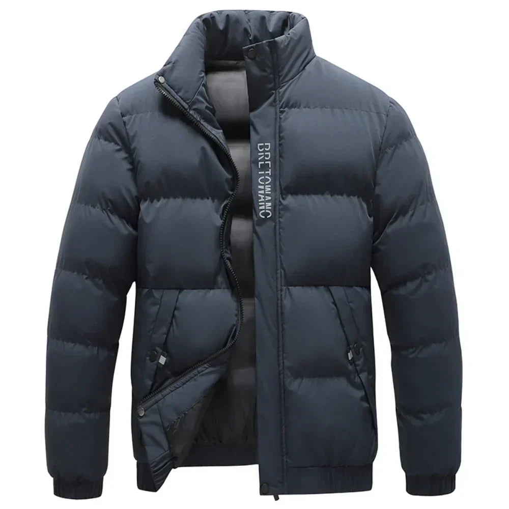 Men's Puffer Jacket Stand Collar Waterproof - Fashinoza