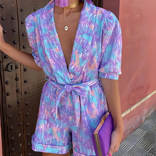 Women's Belted Two Piece Pantsuit - Fashinoza