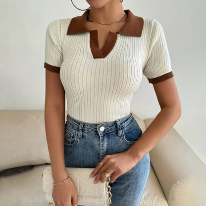 Image of Bernice | Women's Fitted Ribbed Polo Shirt