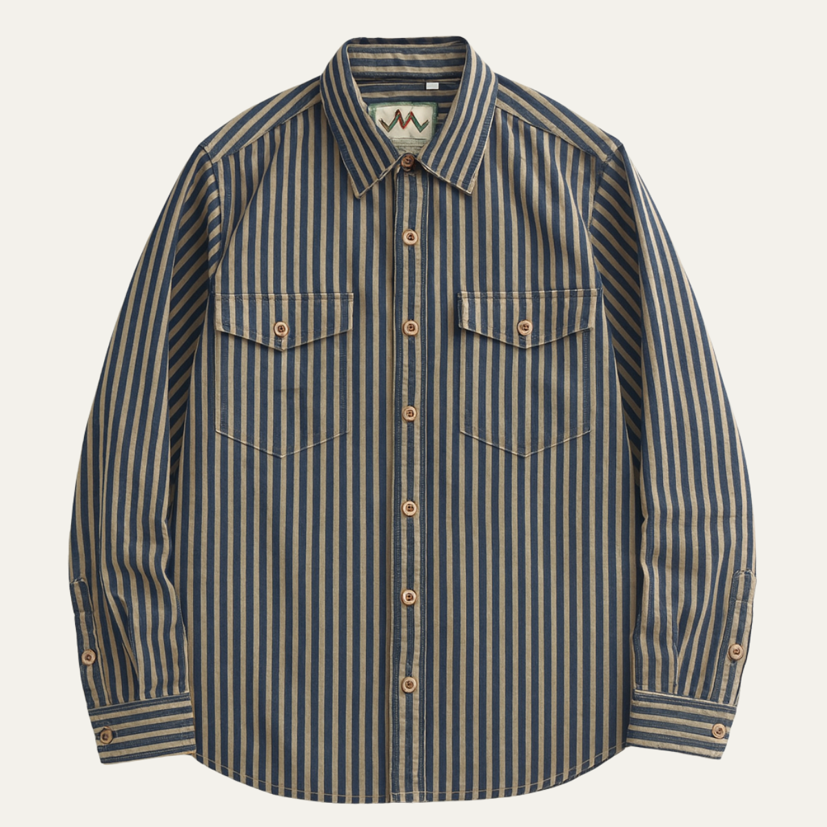 Men's Classic Striped Button Down Shirt Cotton - Fashinoza