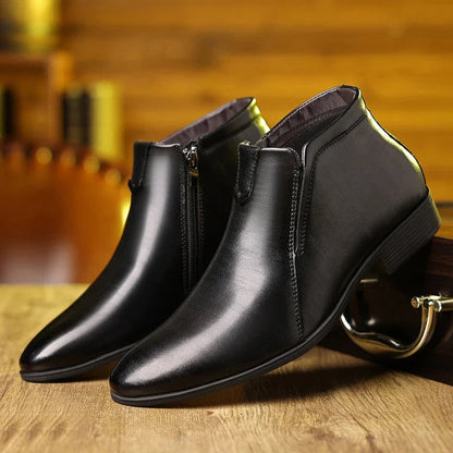Mantova Men's Vintage Leather Ankle Boots Pointed Toe