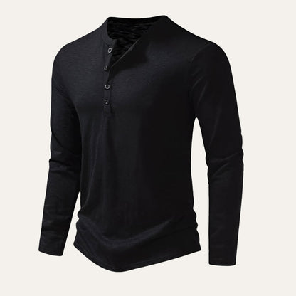 Men's Long Sleeve Cotton Polo Shirt