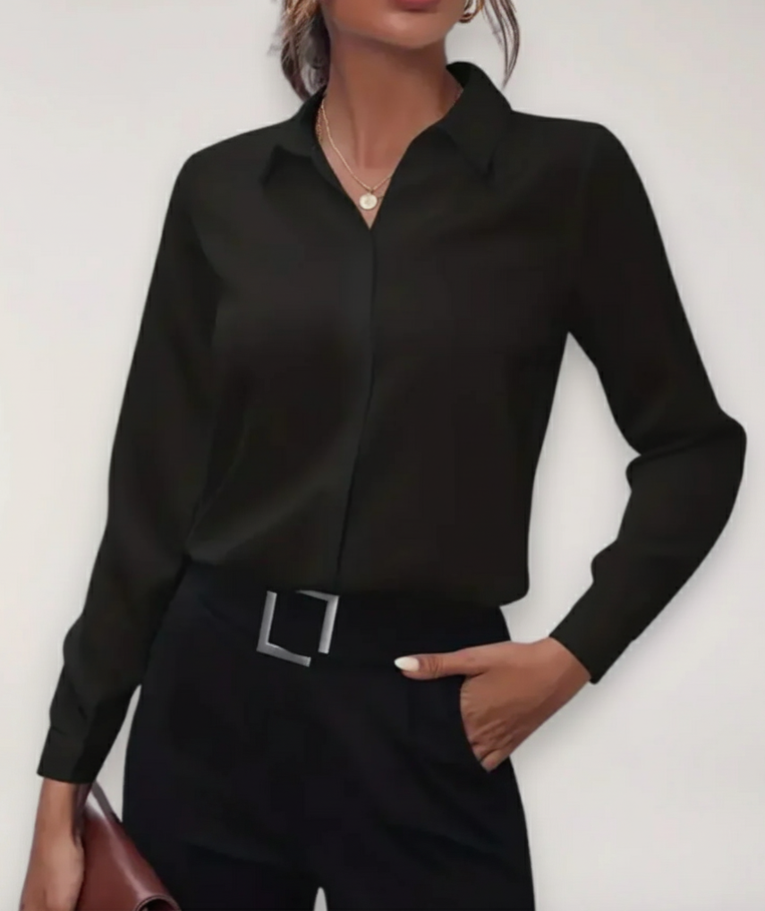 Women's Long Sleeve Collared Blouse