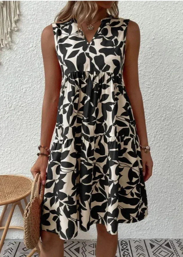 Women's V-Neck Summer Dress Feminine Silhouette