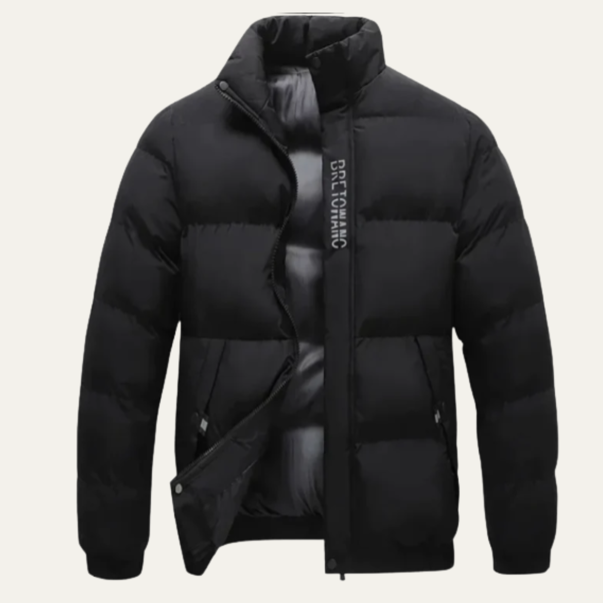 Men's Warm Puffer Jacket Waterproof Black