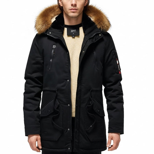 Men's Camouflage Hooded Parka Waterproof Velvet Jacket - Fashinoza