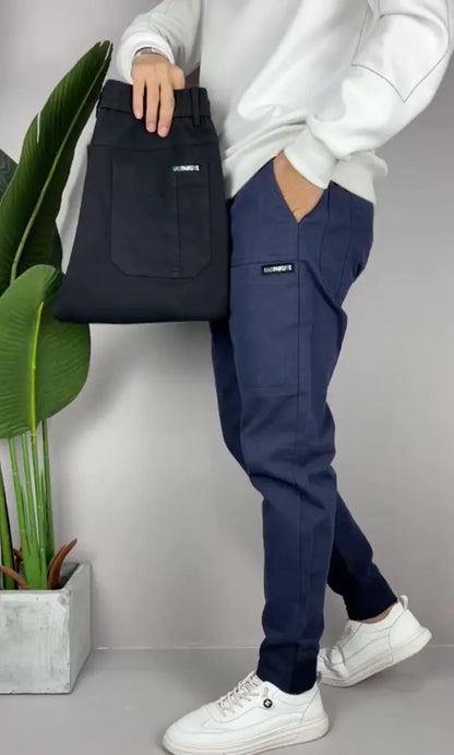 Elastic Mens Cargo Pants