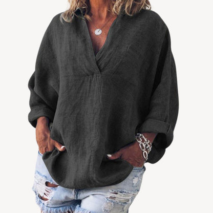 Hannah | Women Spring Relaxed V Neck Blouse