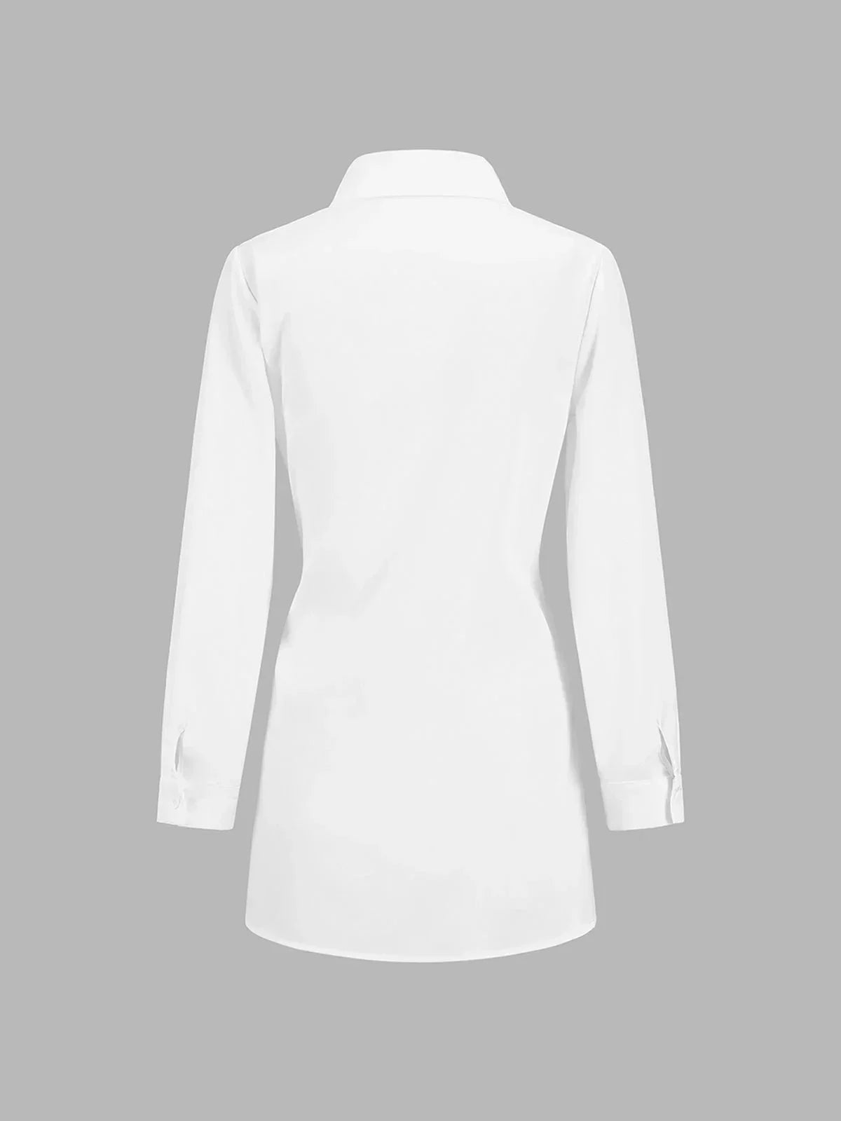 Women's Oversized Long Sleeve Shirt With Front Tie Belt