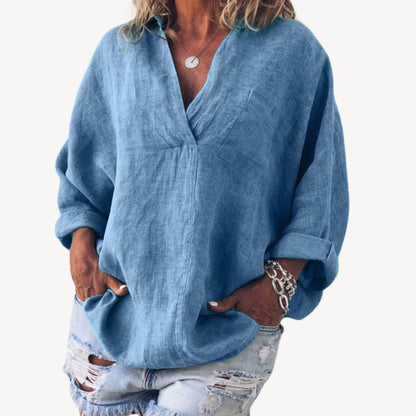 Hannah | Women Spring Relaxed V Neck Blouse