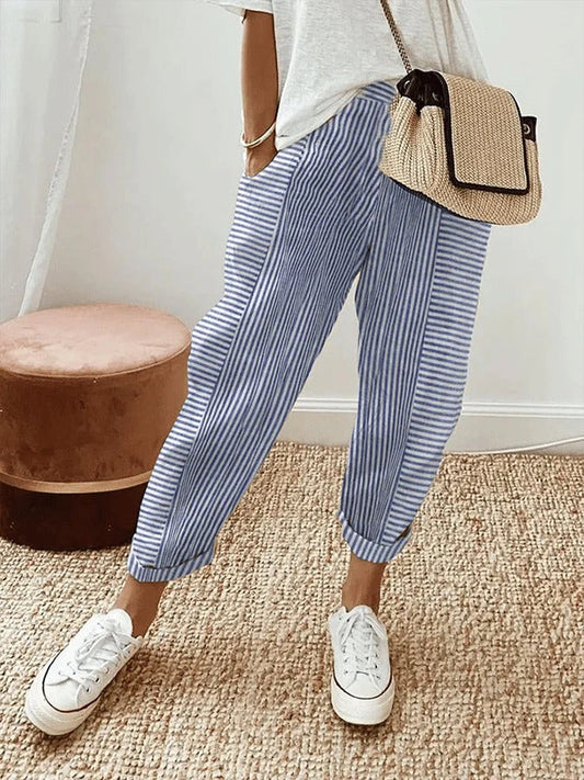 Women's Striped Pants - Fashinoza