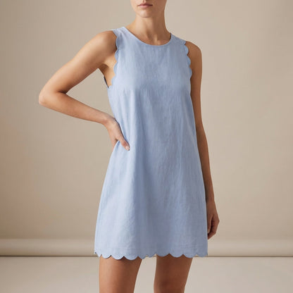 Women's Sleeveless Ruffle Mini Dress Lightweight - 
Fashinoza