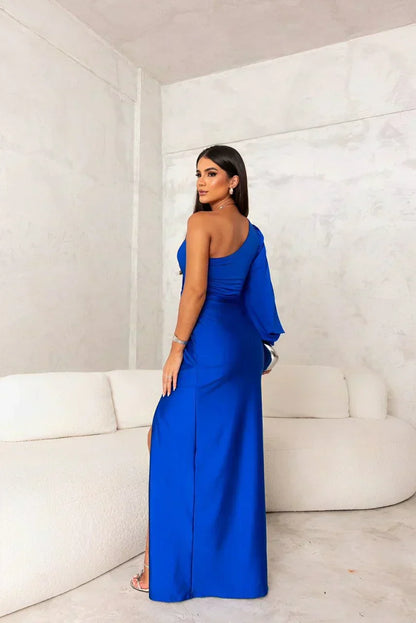 Women's One-Shoulder Maxi Dress High Slit