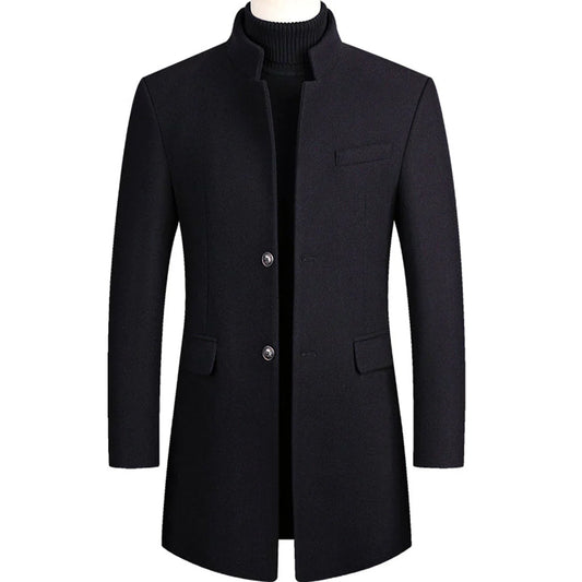 Alexander Men's Formal Long Coat Timeless Elegance - Fashinoza