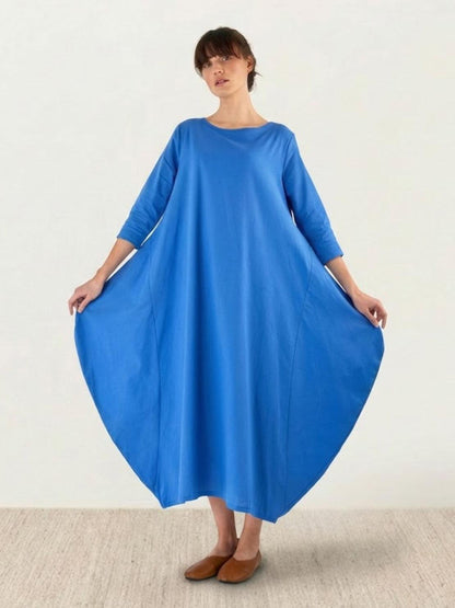 Women's Oversized Maxi Dress 3/4 Sleeves Boho Style