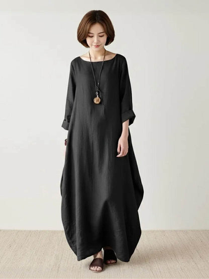 Women's Oversized Maxi Dress 3/4 Sleeves Boho Style