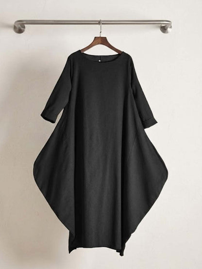 Women's Oversized Maxi Dress 3/4 Sleeves Boho Style