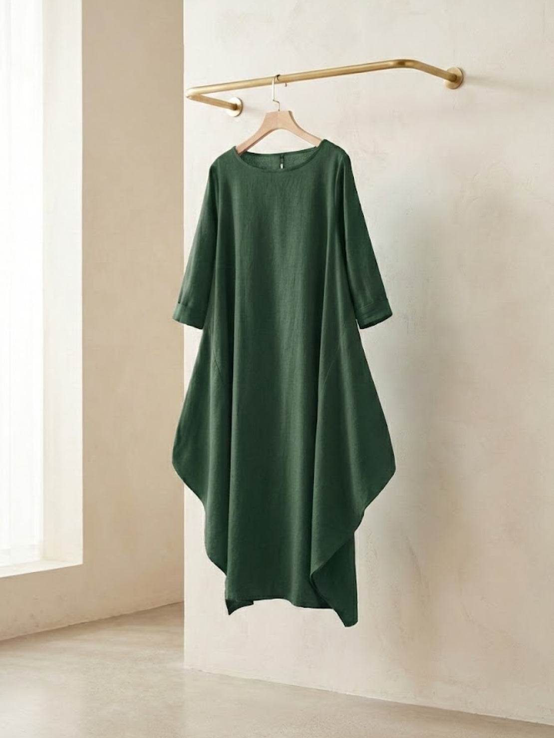 Women's Oversized Maxi Dress 3/4 Sleeves Boho Style
