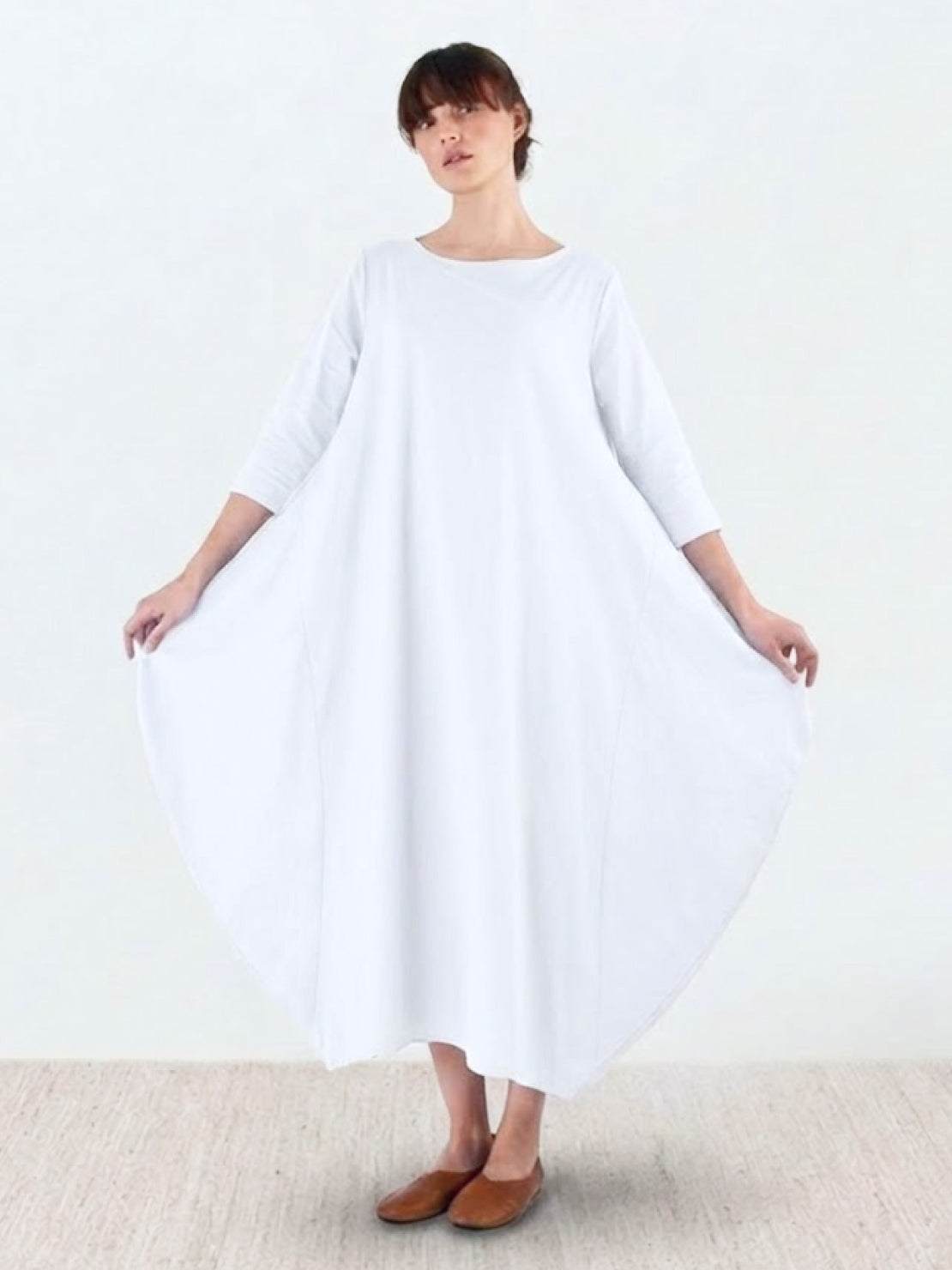 Women's Oversized Maxi Dress 3/4 Sleeves Boho Style