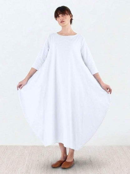 Women's Oversized Maxi Dress 3/4 Sleeves Boho Style