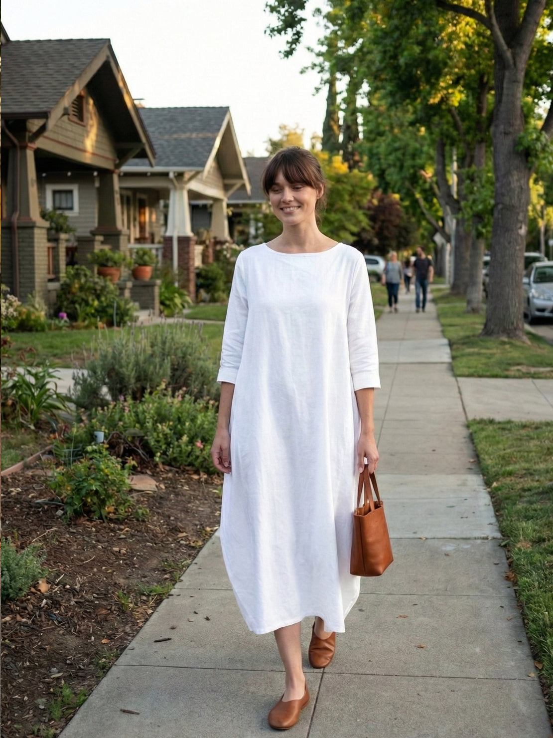 Women's Oversized Maxi Dress 3/4 Sleeves Boho Style