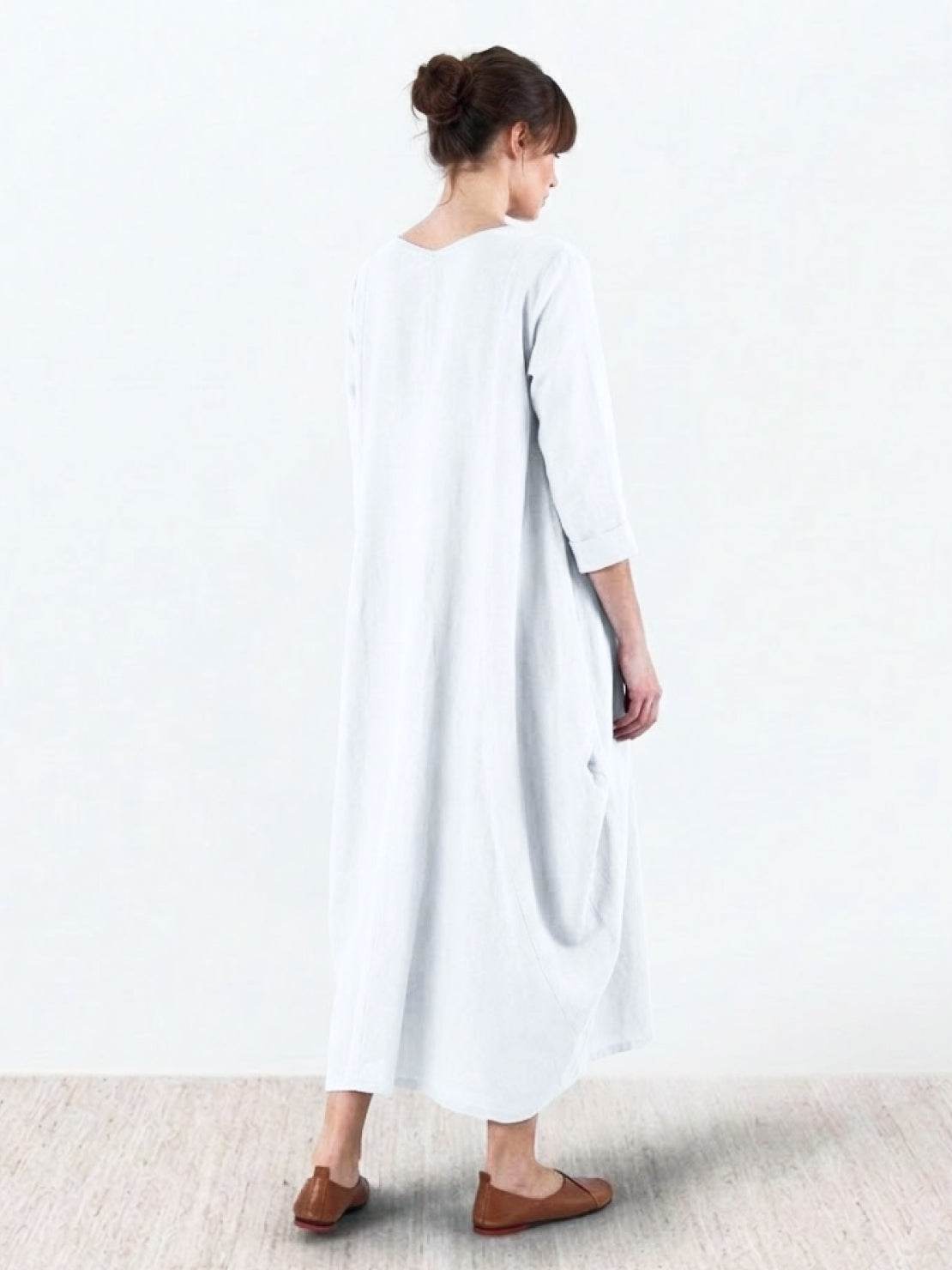 Women's Oversized Maxi Dress 3/4 Sleeves Boho Style