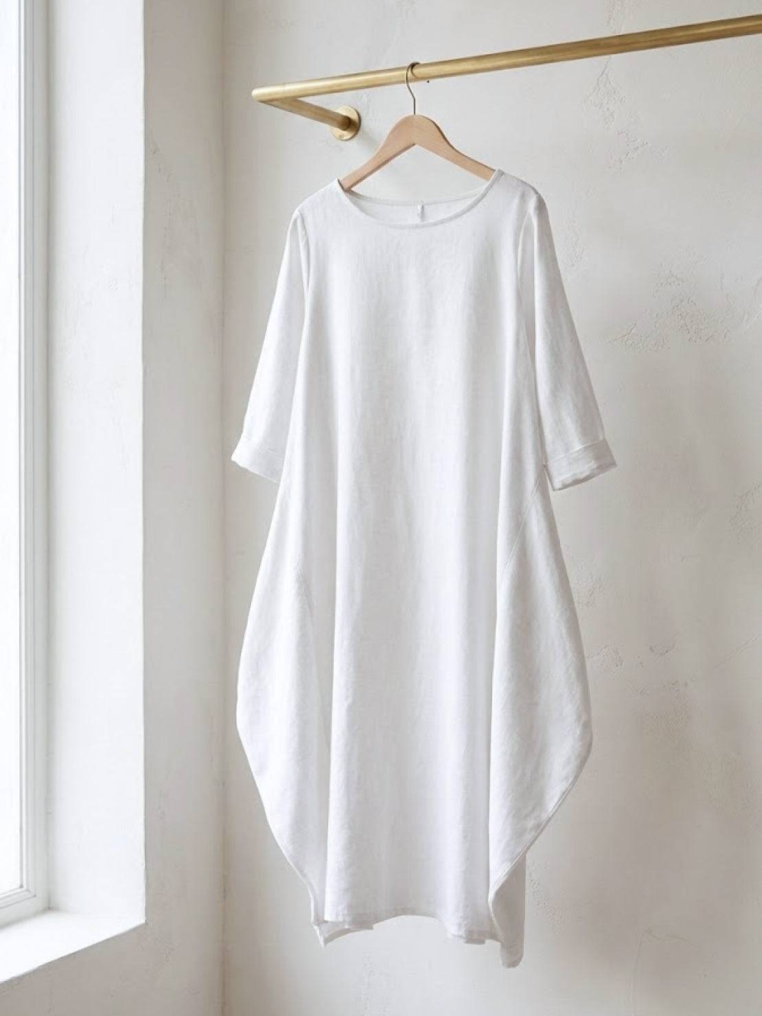 Women's Oversized Maxi Dress 3/4 Sleeves Boho Style