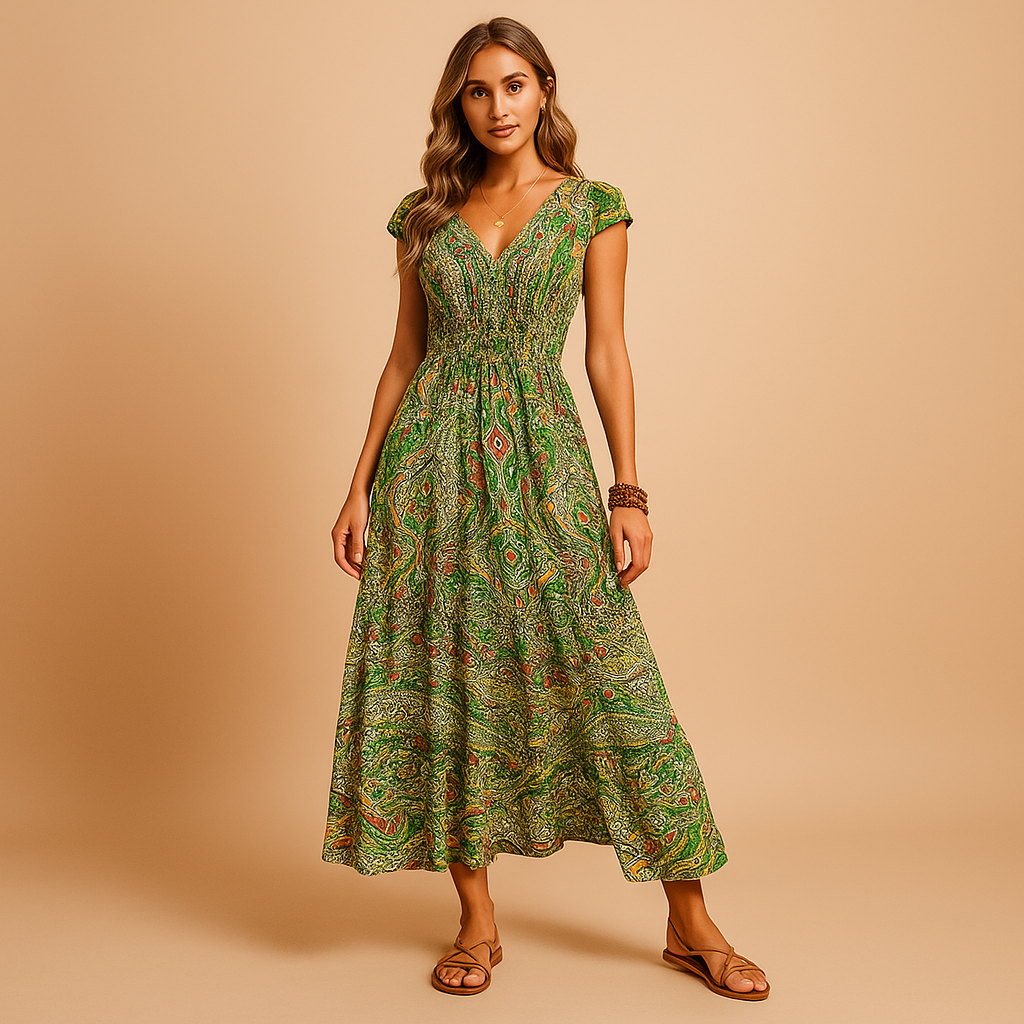 Women's Maxi Dress Flowy Summer Boho Style - 
Fashinoza