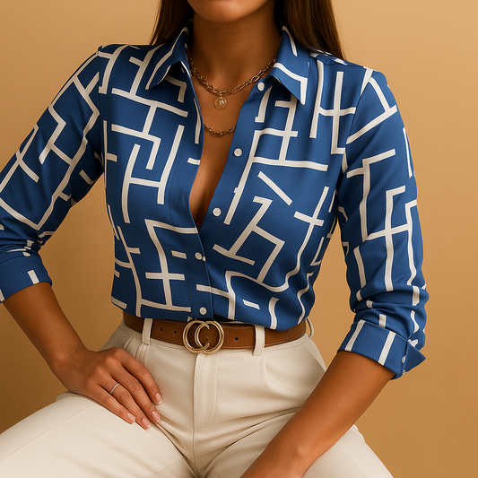 Women's Bold Print Blouse - 
Fashinoza