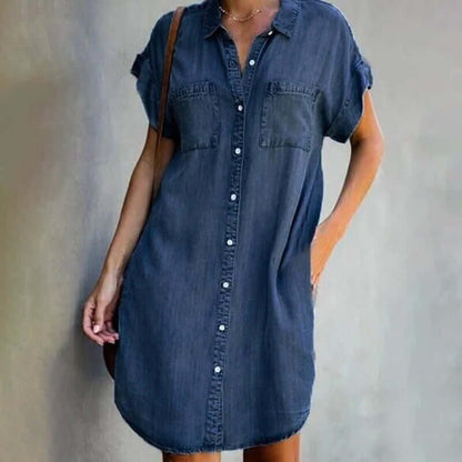 Image of Bonnie | Women's Button-Down Denim Mini Dress