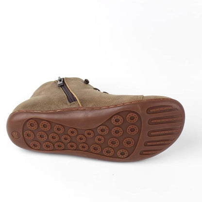 Women's Flat Boots Side Zipper