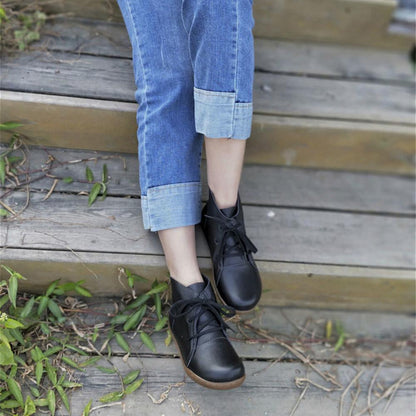 Women's Lace Up Ankle Boots Flat Style