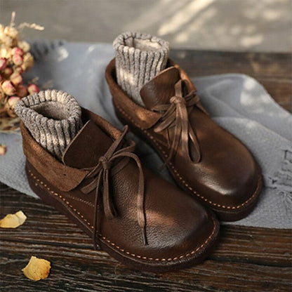 Women's Round Toe Flat Boots