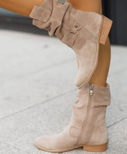 Women's Slouchy Ankle Boots Side Zip