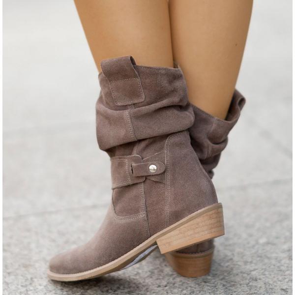 Women's Slouch Boots Rounded Toe