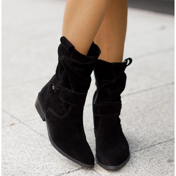 Women's Slouch Boots Rounded Toe
