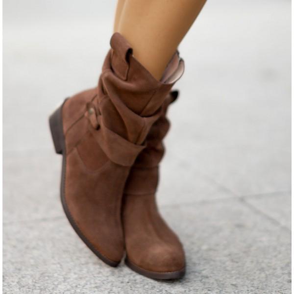 Women's Slouch Boots Rounded Toe
