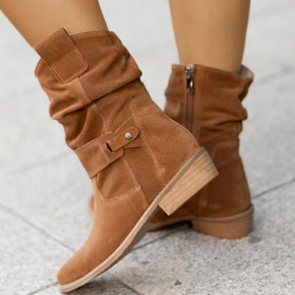Women's Slouchy Ankle Boots Side Zip