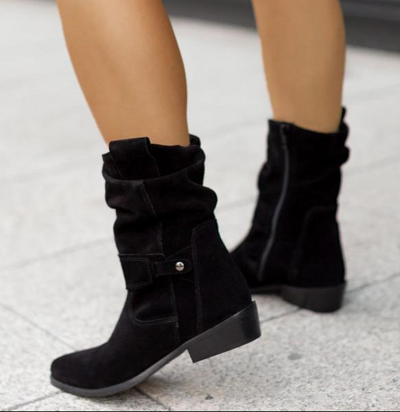 Women's Slouchy Ankle Boots Side Zip