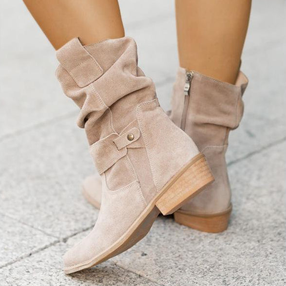 Women's Slouchy Ankle Boots Side Zip